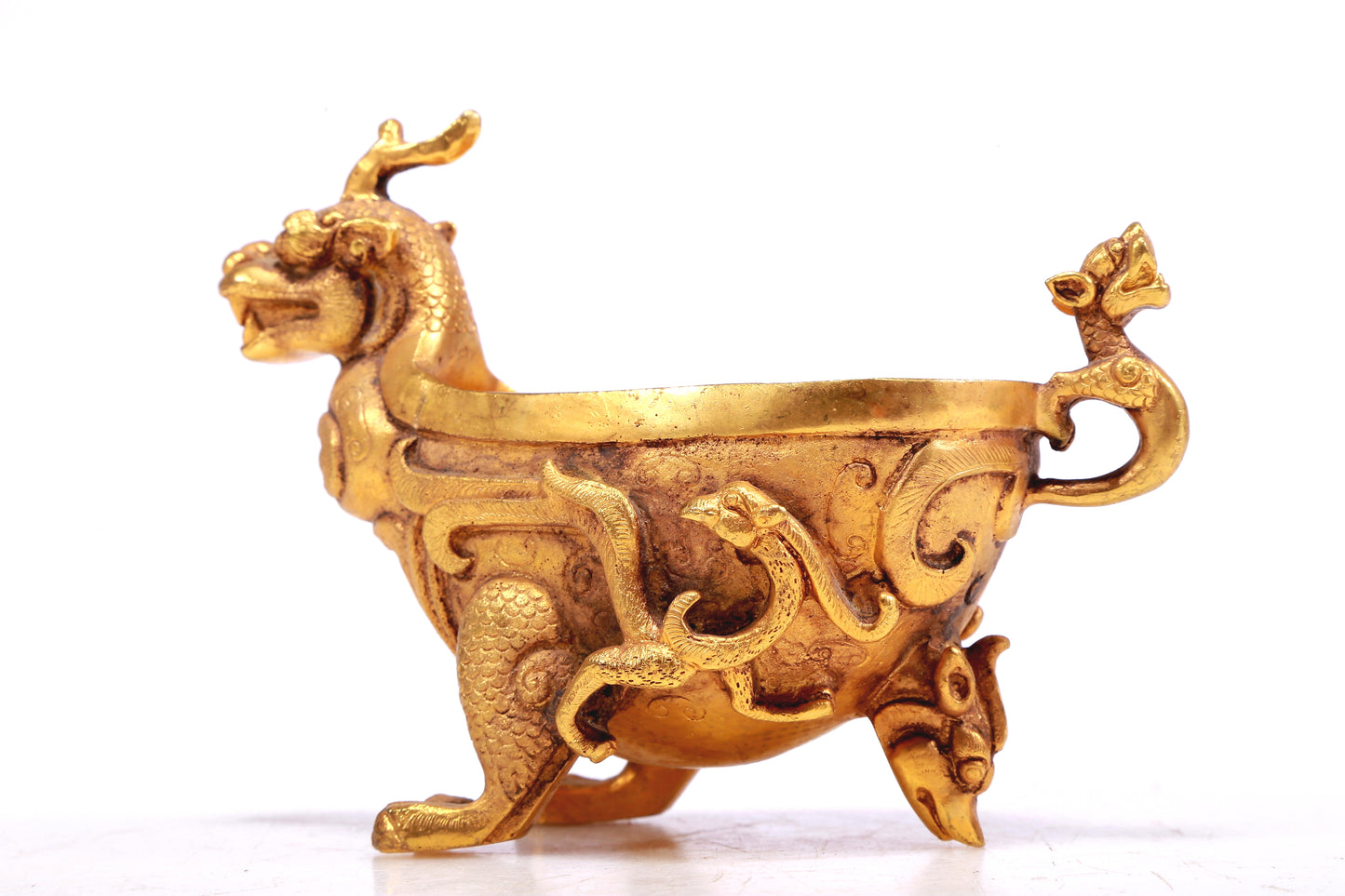 A Marvelous Gilt-Bronze 'Auspicious Beast' Ewer