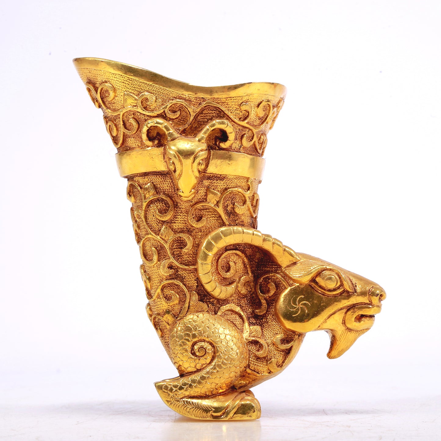 A Marvelous Gilt-Bronze 'Ram' Cup