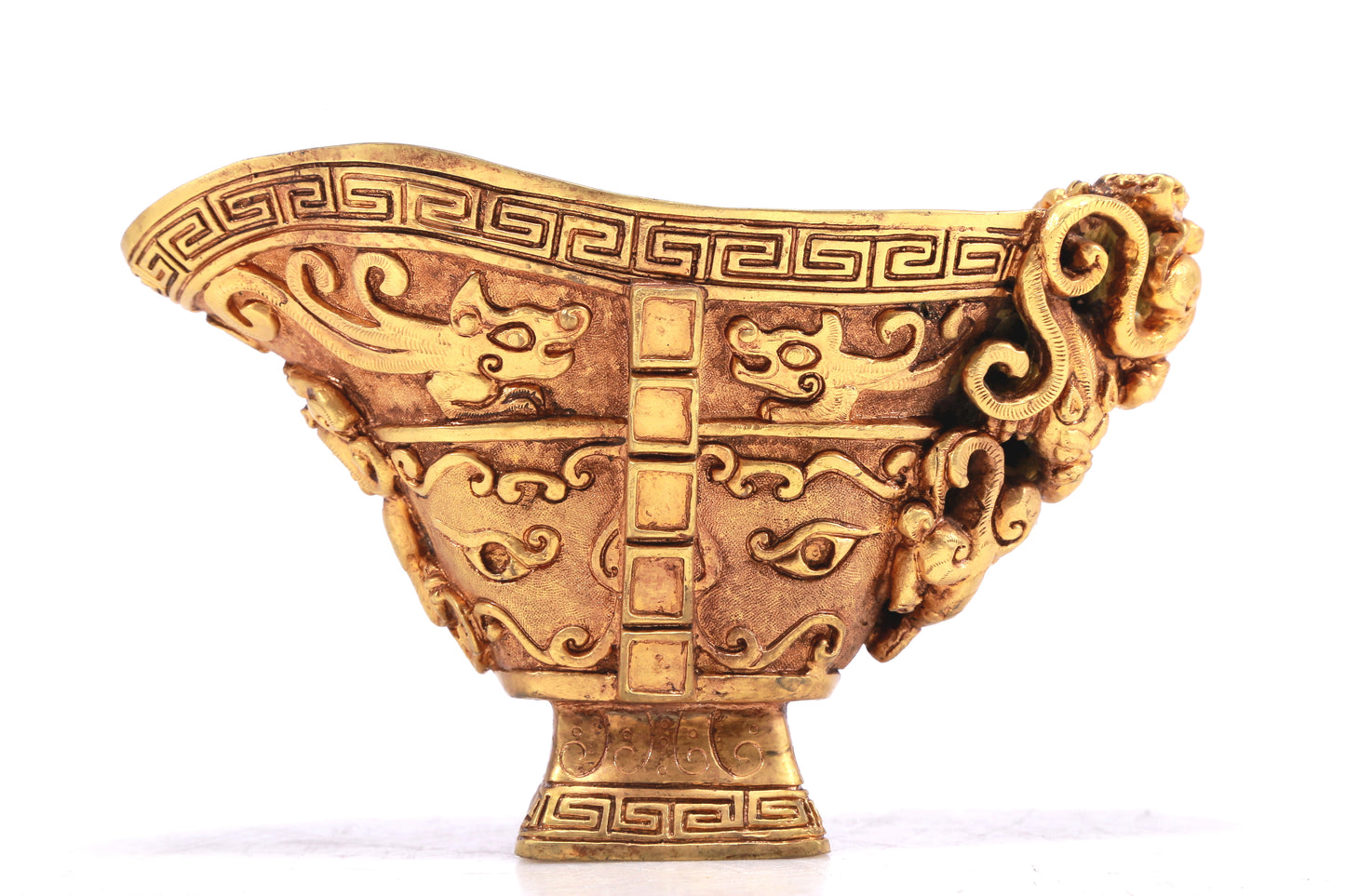 A Marvelous Gilt-Bronze 'Chi-Dragon' Cup