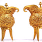 A Marvelous Pair Of Gilt-Bronze 'Dragon& Phoenix' Tripod Cups