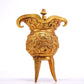 A Marvelous Pair Of Gilt-Bronze 'Dragon& Phoenix' Tripod Cups