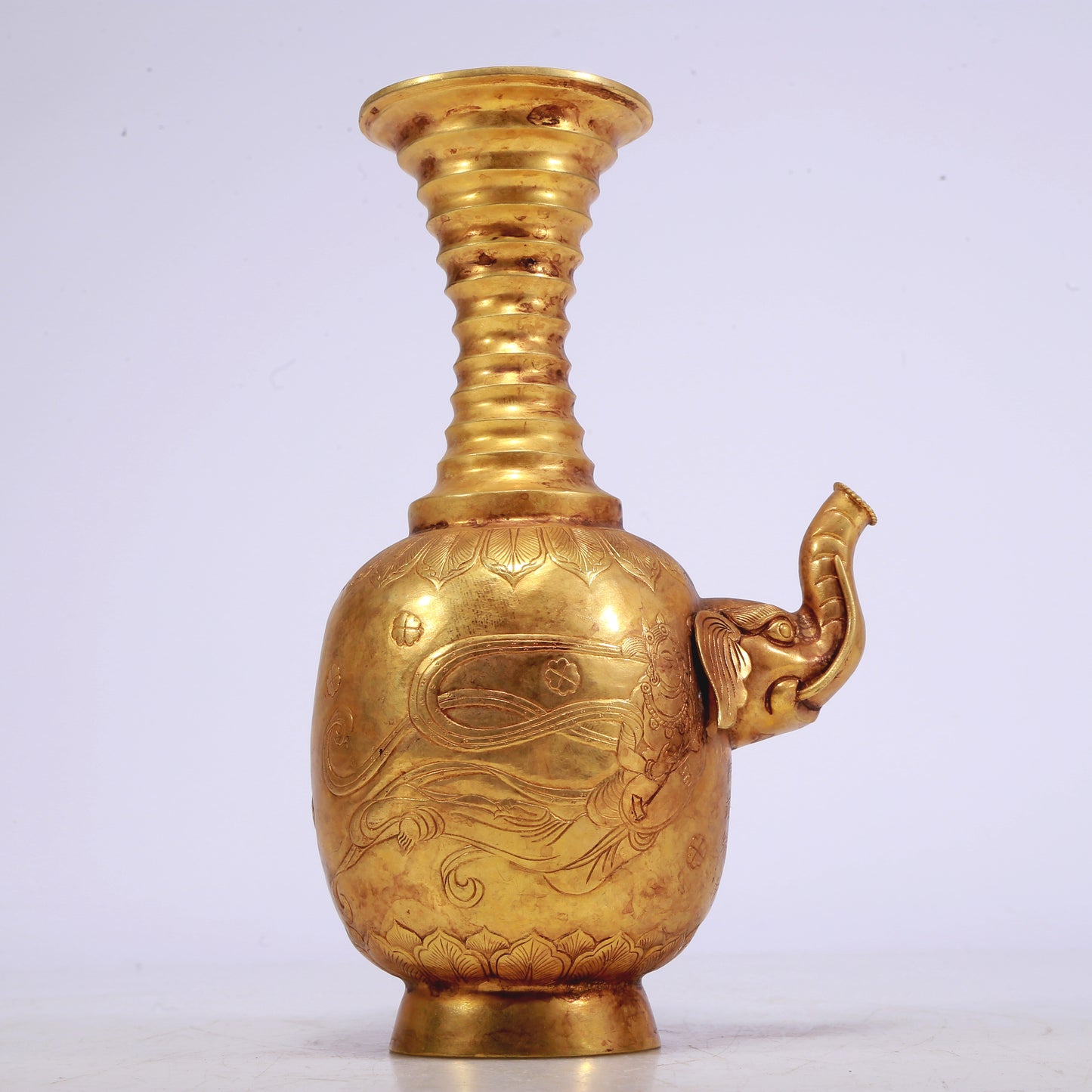 A Marvelous Gilt-Bronze 'Bodhisattva' Pot With Inscriptions