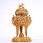 A Marvelous Gilt-Bronze 'Scrolling Lotus& Auspicious Beast' Tripod Censer And Cover