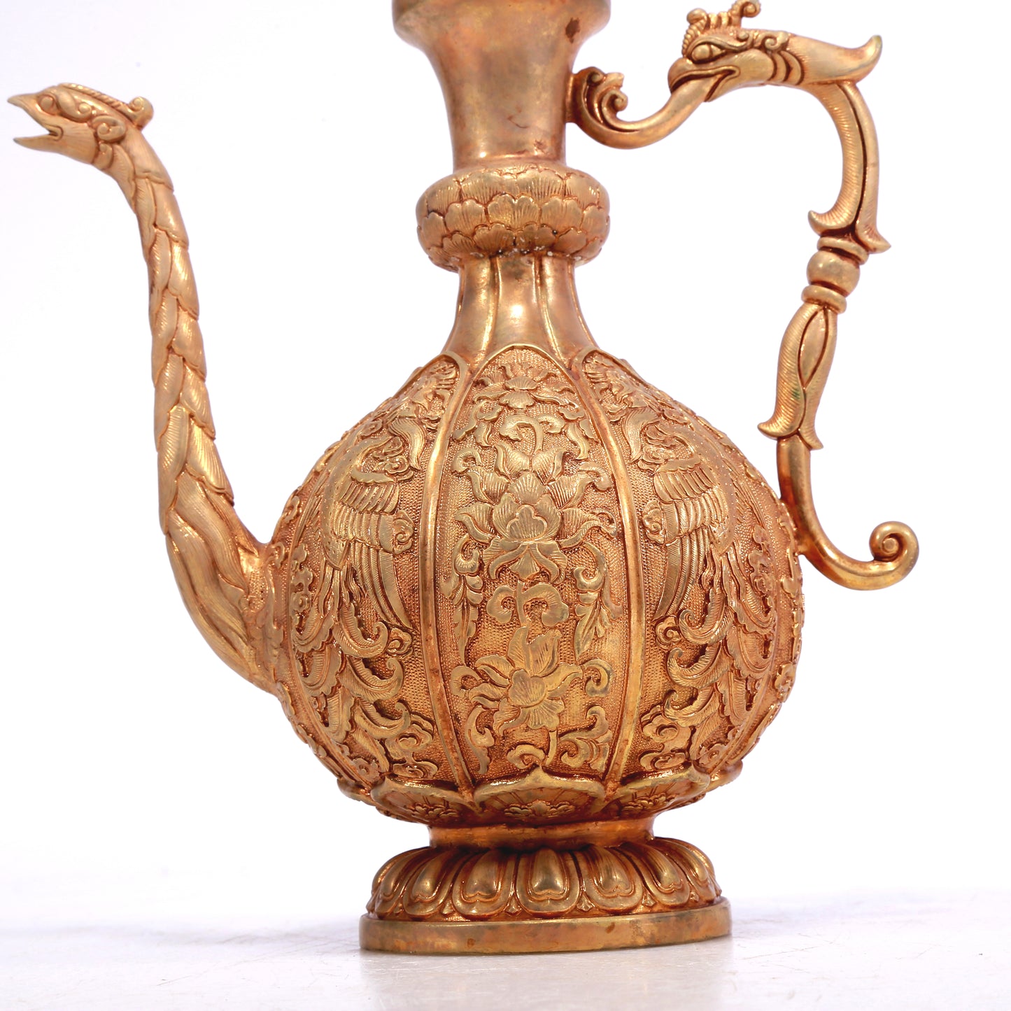 A Marvelous Gilt-Bronze 'Scrolling Lotus& Phoenix' Ewer