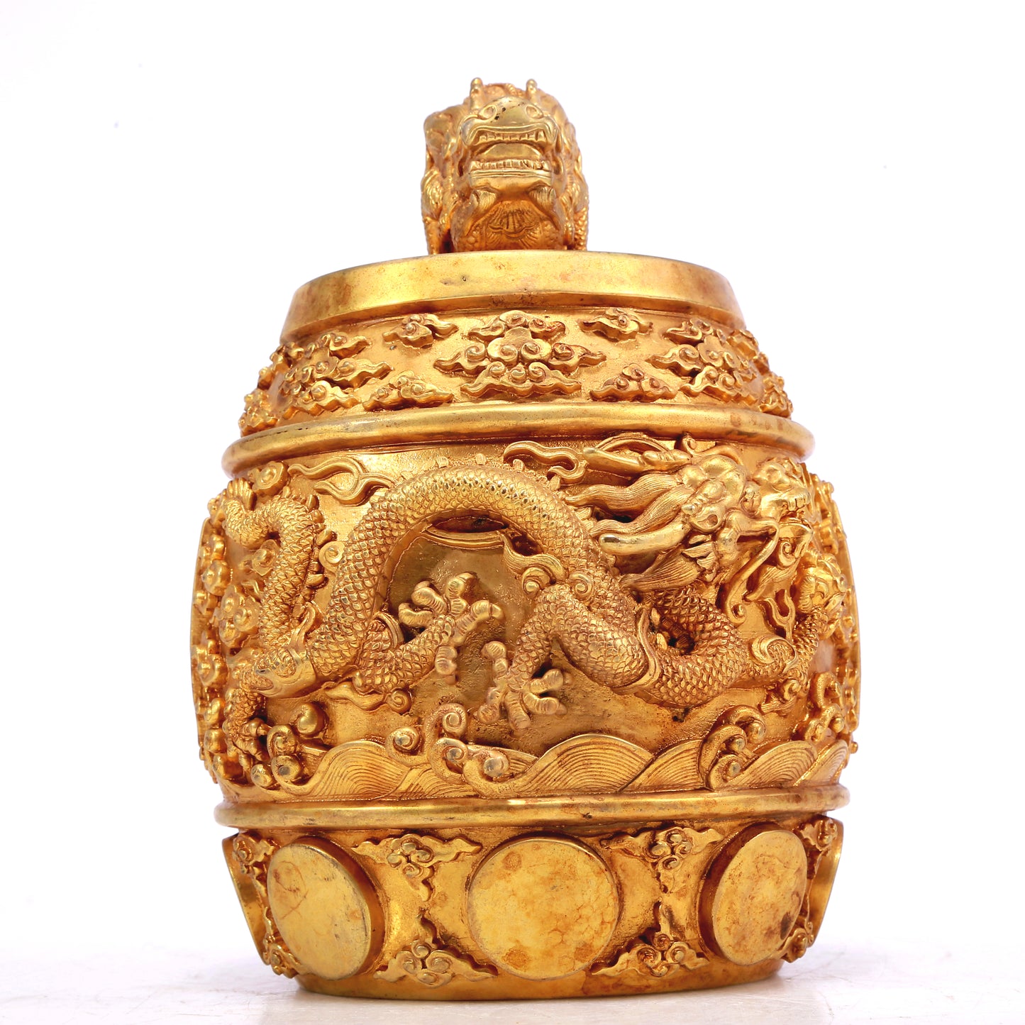 Marvelous Gilt-Bronze 'Dragon& Auspicious Cloud' Ritual Bell