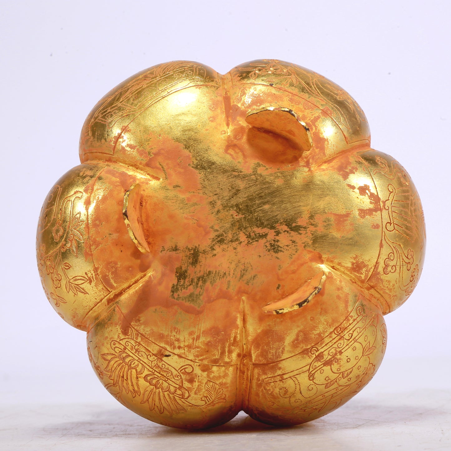 A Marvelous Gilt-Bronze 'Flower' Tripod Vase