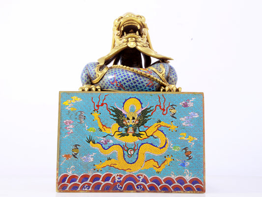 A perfect cloisonné 'Cloud and Dragon' seal