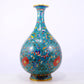 A delicate cloisonne 'butterfly and flower' vase