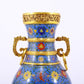 An exquisite cloisonne lotus pattern amphora