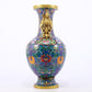 An exquisite cloisonné vase with lotus pattern and phoenix ears