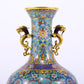 An exquisite cloisonne flower and bird pattern dragon ear vase