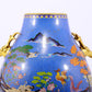 An exquisite cloisonne auspicious animal pattern deer ear bottle