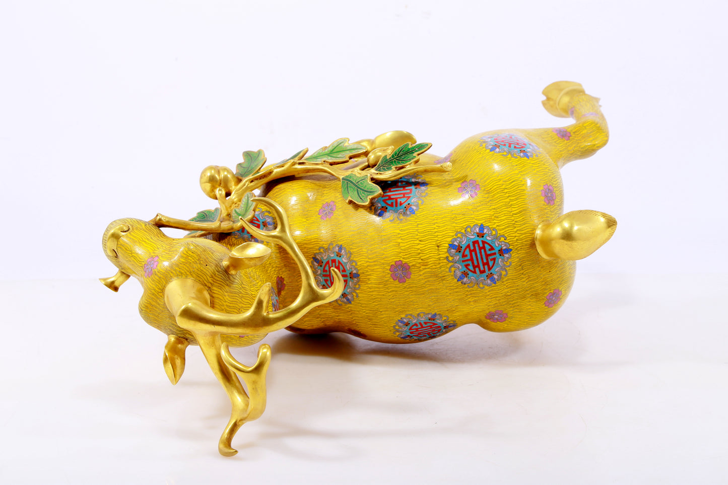 An exquisite cloisonné deer ornament