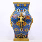 An exquisite cloisonné vase with 'Lotus and dragon' pattern