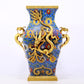 An exquisite cloisonné vase with 'Lotus and dragon' pattern