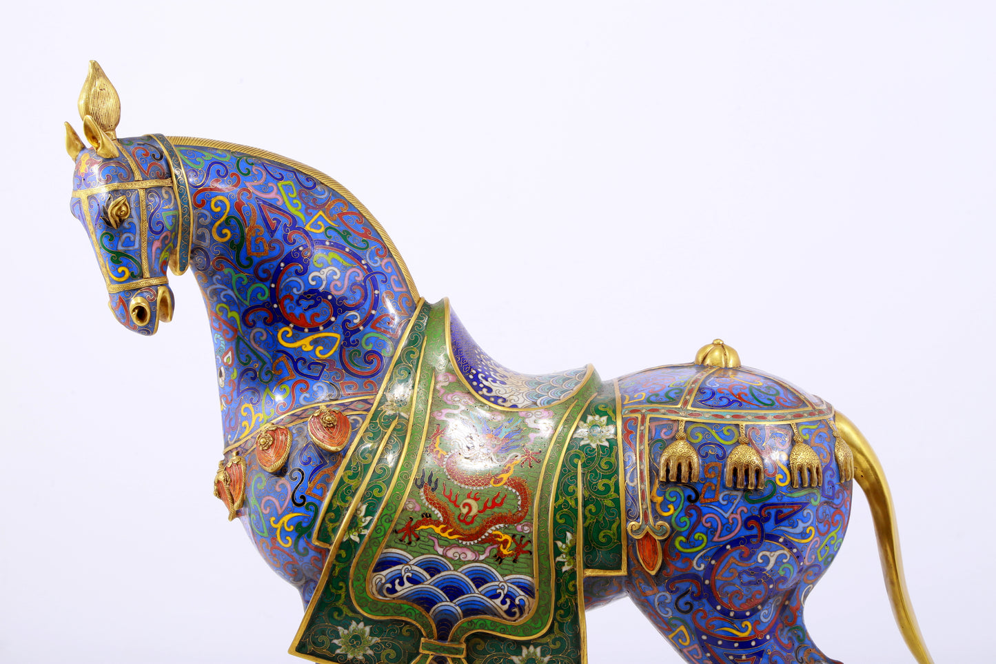 An exquisite cloisonné horse ornament