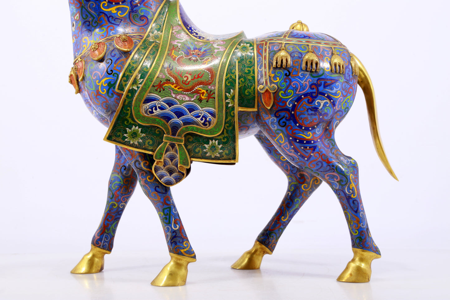 An exquisite cloisonné horse ornament