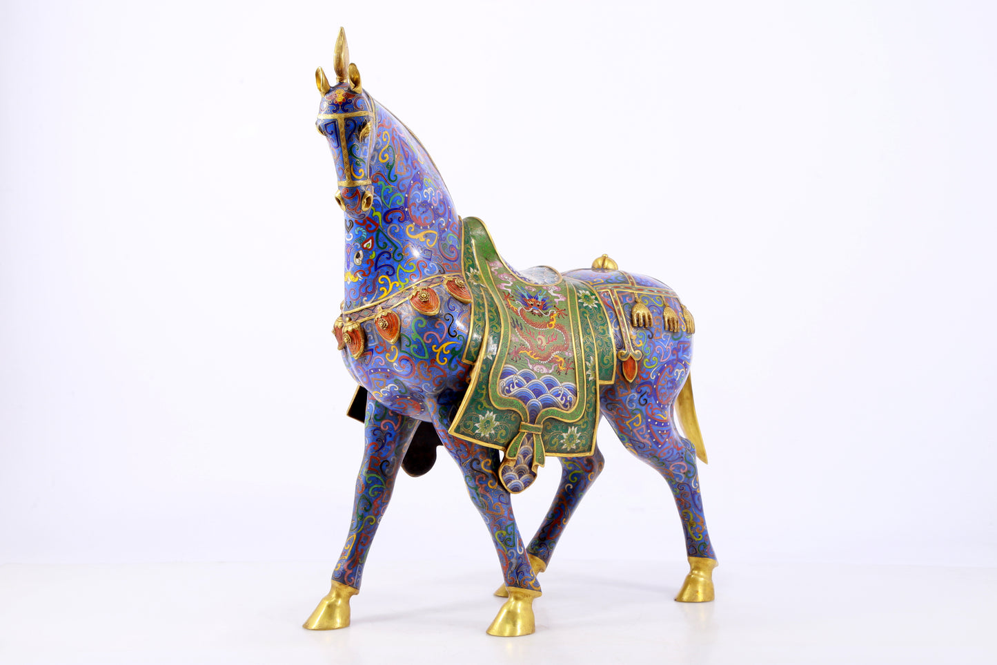 An exquisite cloisonné horse ornament