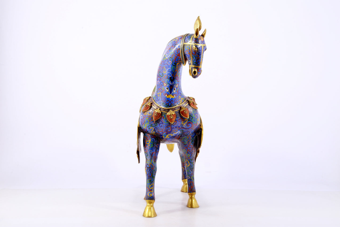 An exquisite cloisonné horse ornament