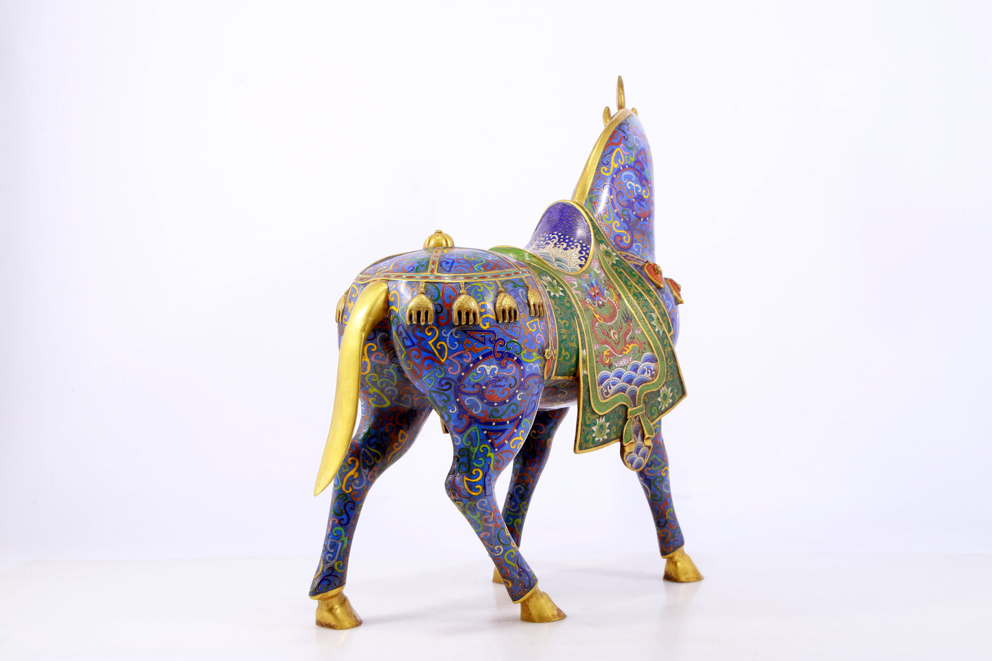 An exquisite cloisonné horse ornament