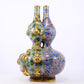 An exquisite cloisonné gourd-shaped vase with lotus pattern