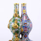 An exquisite cloisonné gourd-shaped vase with lotus pattern