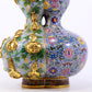 An exquisite cloisonné gourd-shaped vase with lotus pattern