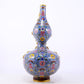 An exquisite cloisonné gourd-shaped vase with lotus pattern