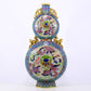 An exquisite cloisonne 'auspicious clouds and dragon' pattern gourd-shaped amphorae