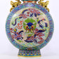 An exquisite cloisonne 'auspicious clouds and dragon' pattern gourd-shaped amphorae