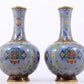 A pair of exquisite cloisonné vases with lotus pattern