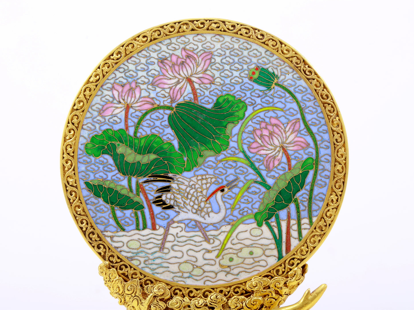 A perfect cloisonne auspicious animal screen