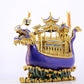 A stunning cloisonné dragon boat ornament