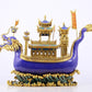 A stunning cloisonné dragon boat ornament