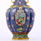 A stunning cloisonné vase with flower and bird patterns