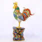 An exquisite cloisonné rooster ornament