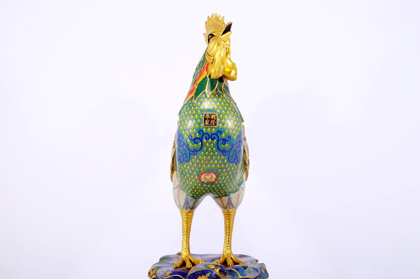 An exquisite cloisonné rooster ornament