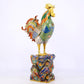 An exquisite cloisonné rooster ornament