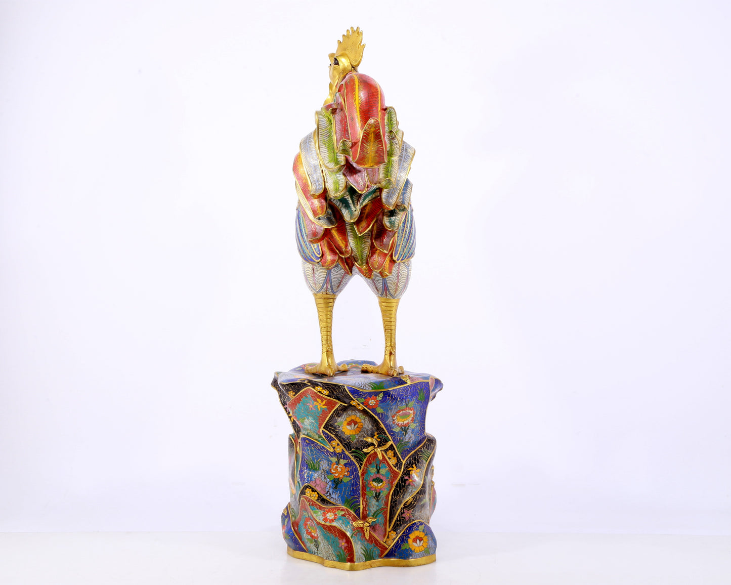 An exquisite cloisonné rooster ornament