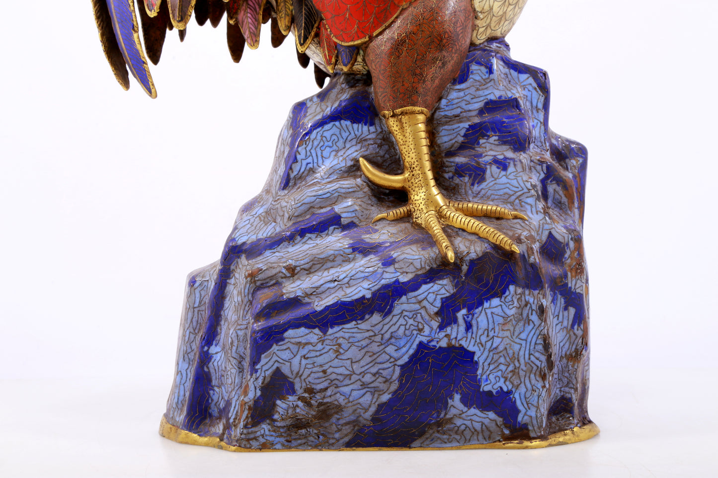 An exquisite cloisonné rooster ornament