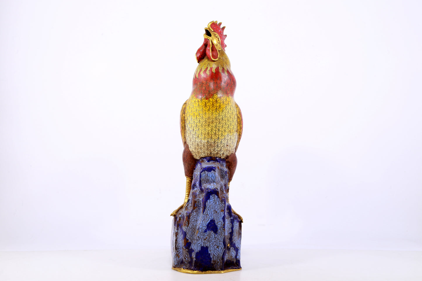 An exquisite cloisonné rooster ornament