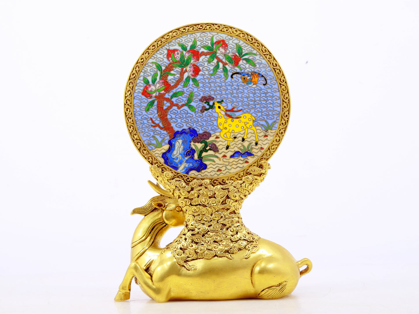 A perfect cloisonne auspicious animal screen