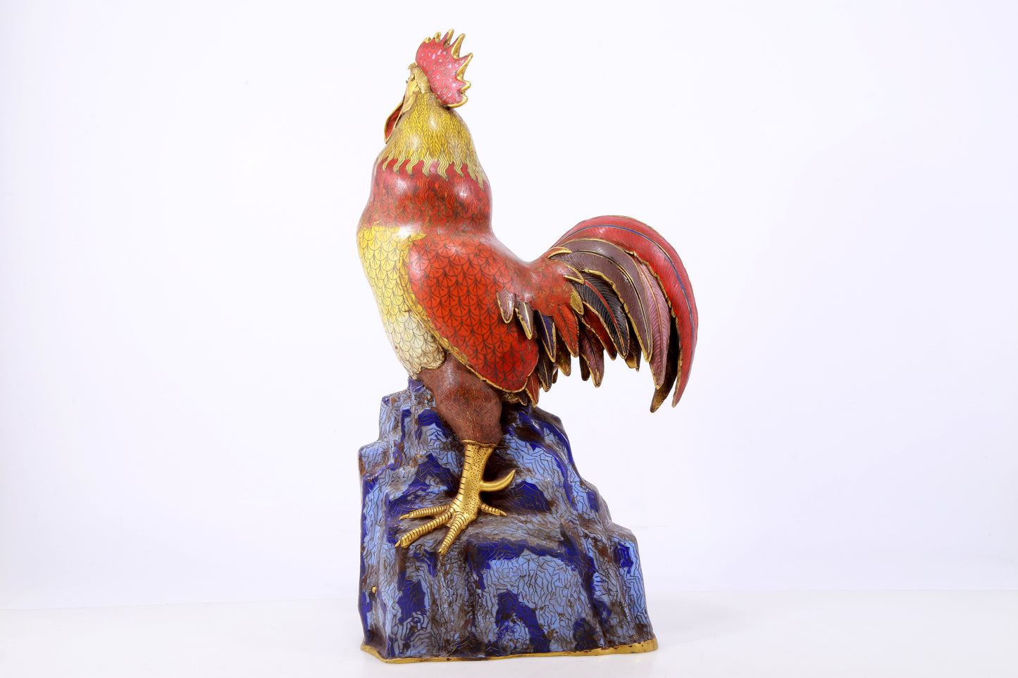 An exquisite cloisonné rooster ornament