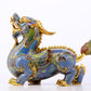 A pair of precious cloisonné unicorn ornaments