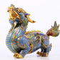 A pair of precious cloisonné unicorn ornaments