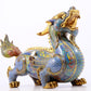 A pair of precious cloisonné unicorn ornaments