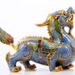 A pair of precious cloisonné unicorn ornaments