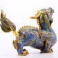 A pair of precious cloisonné unicorn ornaments