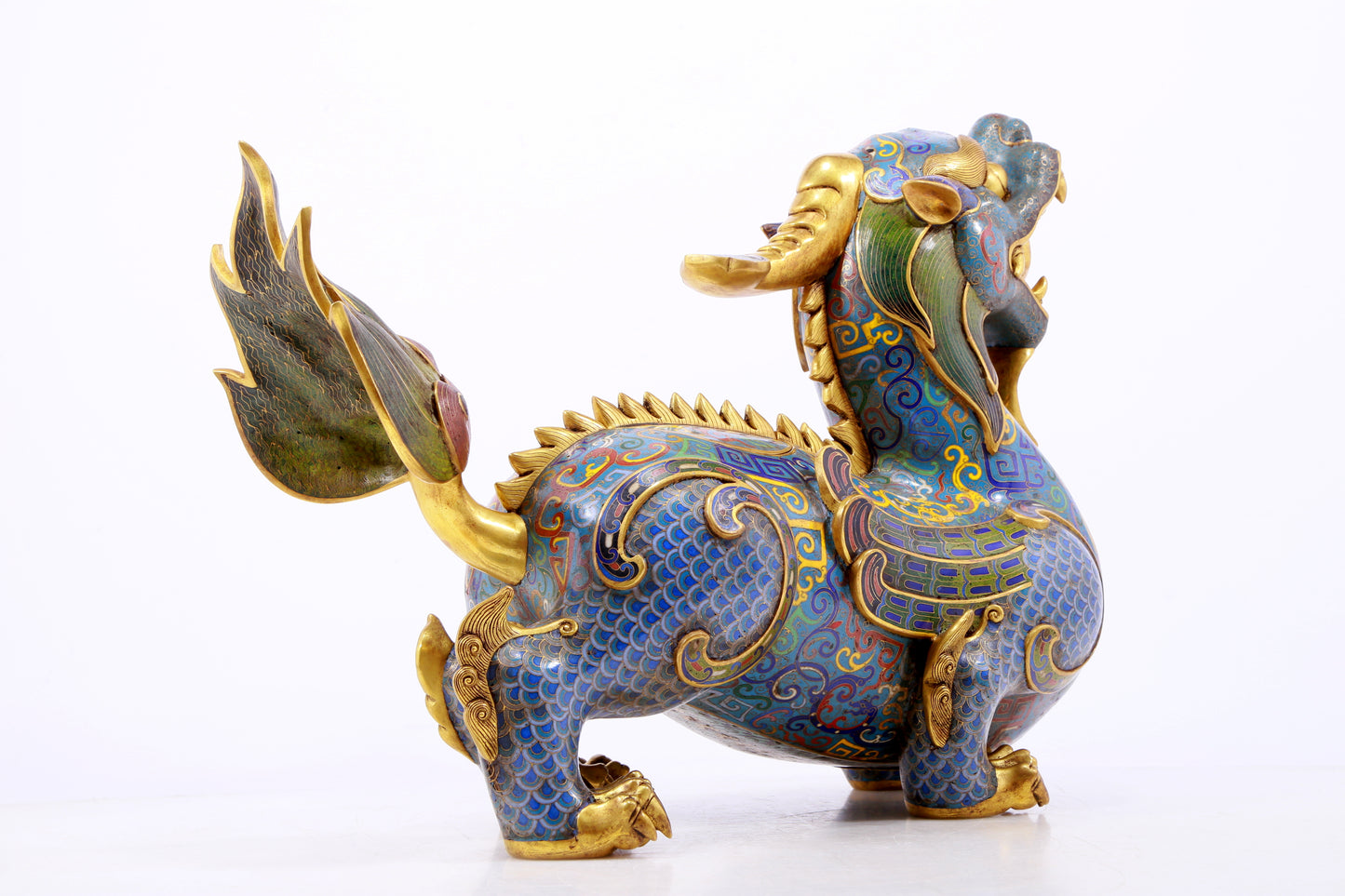 A pair of precious cloisonné unicorn ornaments