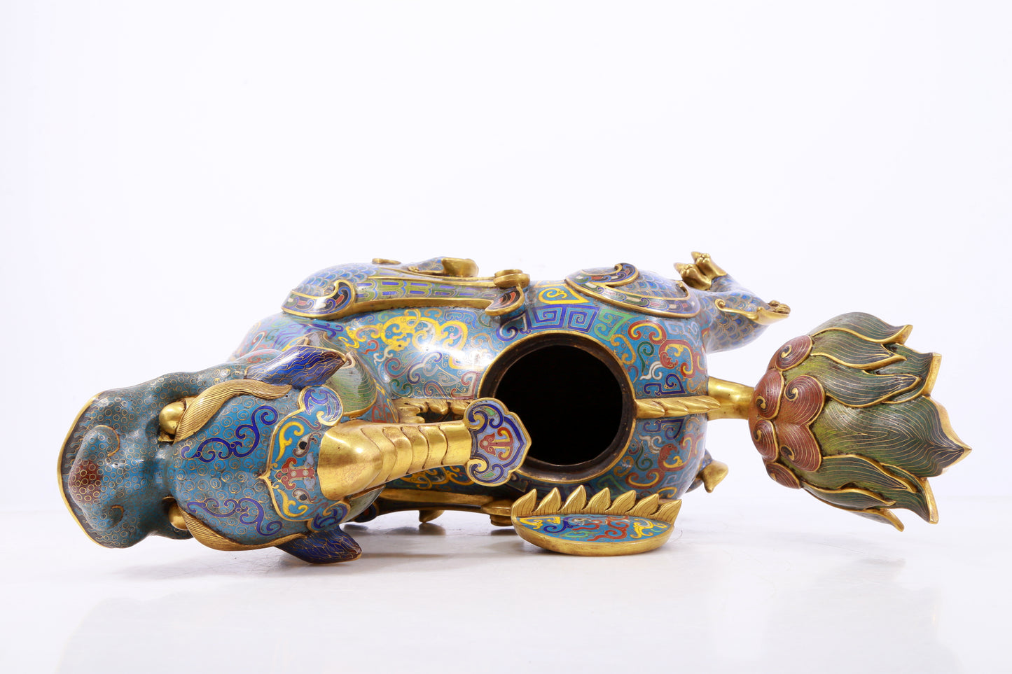 A pair of precious cloisonné unicorn ornaments